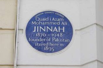 Blue Plaque of Mohammad Ali Jinnah